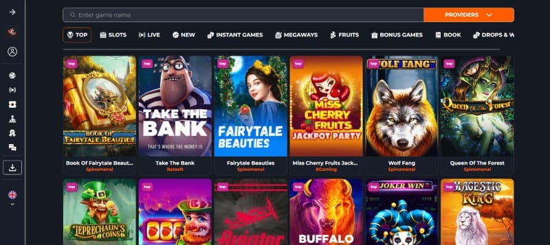 Casinospellen bij Cusco Casino slingo