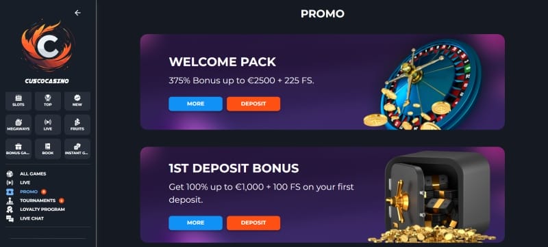Cusco Casino Bonussen