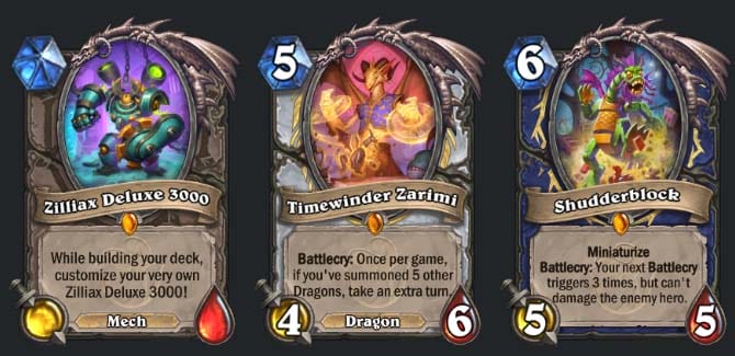 Hearthstone Whizbang's Workshop cards