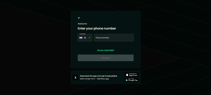 Registratie Astropay account