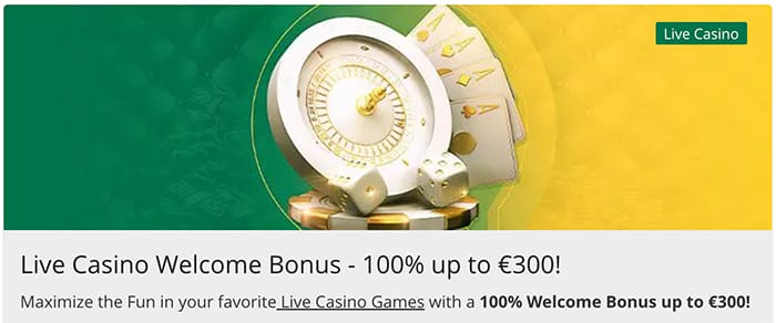 Qbet Casino: Live casino welkomstbonus - 100% tot €300