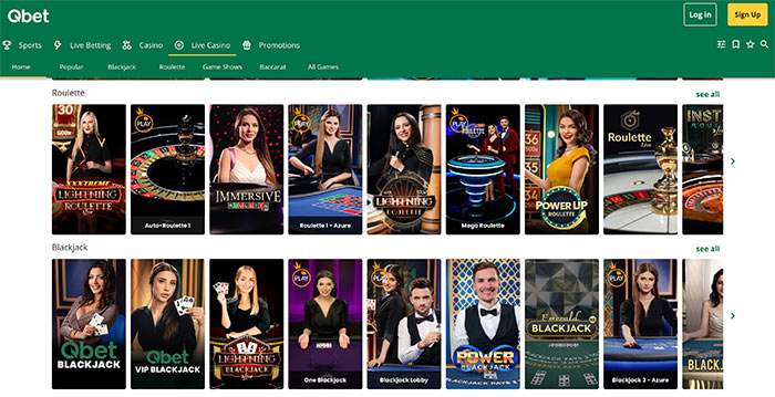 Qbet Casino Tafelspellen