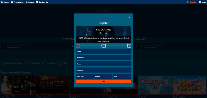 Hoe te registreren BOF Casino stap 2