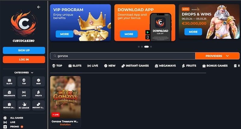 cusco casino gonzos treasure map