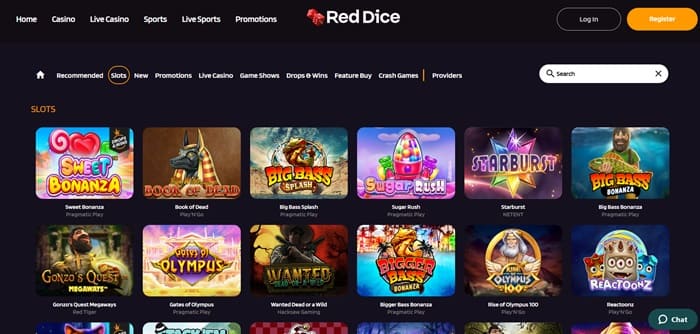 gokkasten spelen bij red dice casino