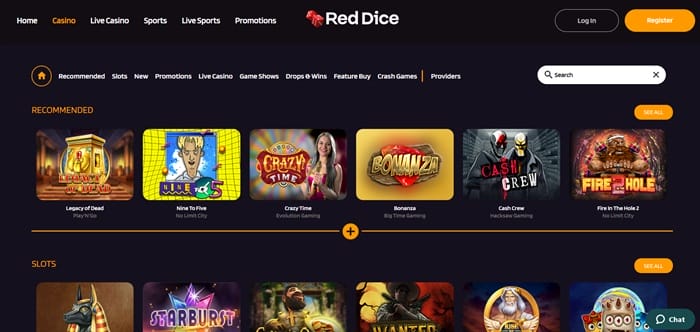 reddice casino spelletjes