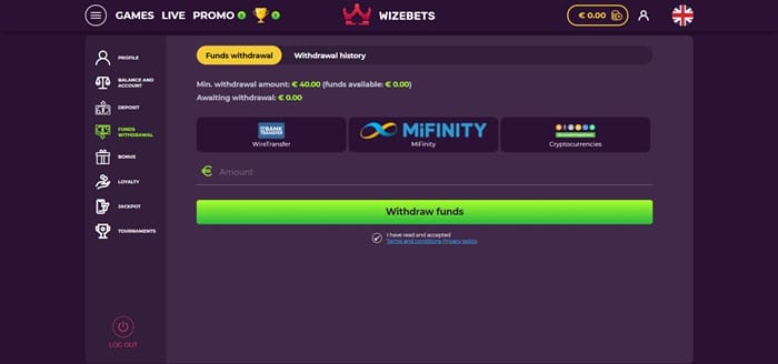 uitbetalingen bij wizebets casino 