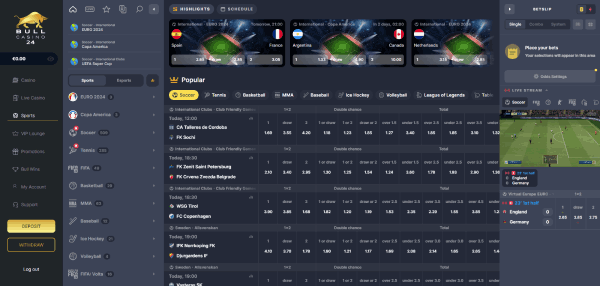 Wedden op sport bij Bull Casino