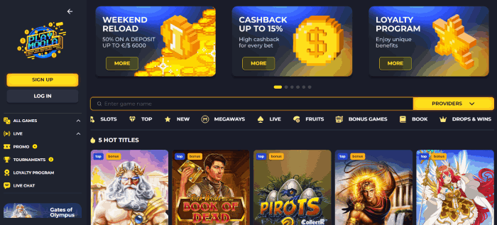 Playmoola casino hoofdpagina