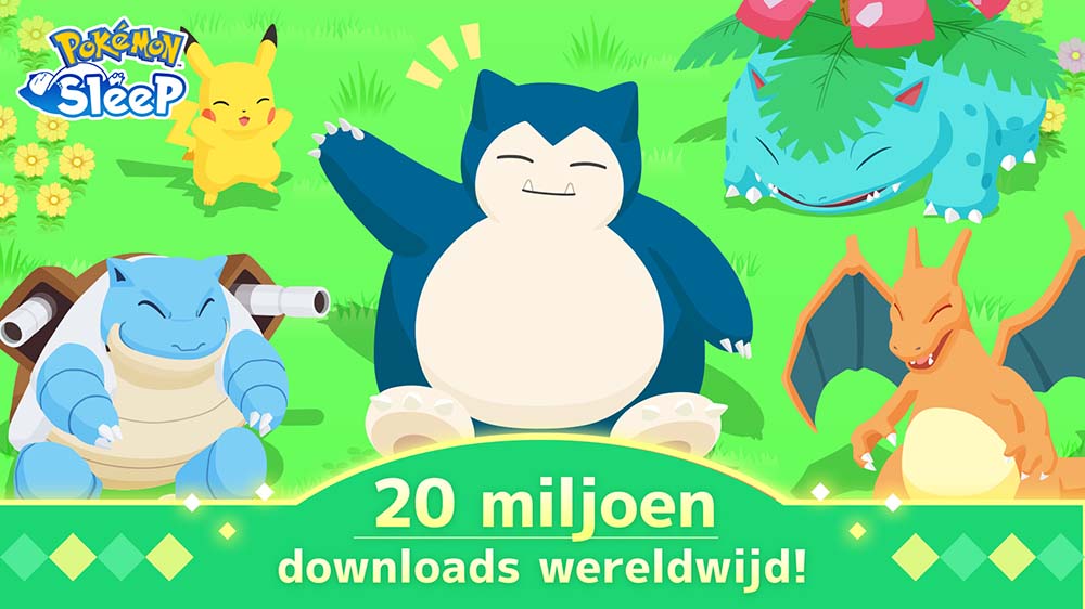 Pokémon Sleep 20 miljoen downloads