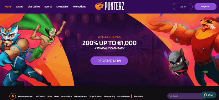 Punterz casino website