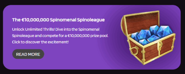 Spinomenal Spinoleague: €10.000.000 bij Punterz.