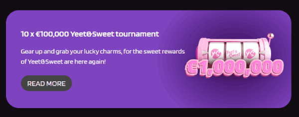 Yeet&Sweet Toernooi: 10 x €100.000 bij Punterz.