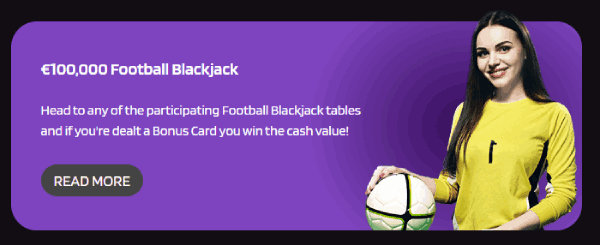 €100.000 Football Blackjack bij Punterz online casino