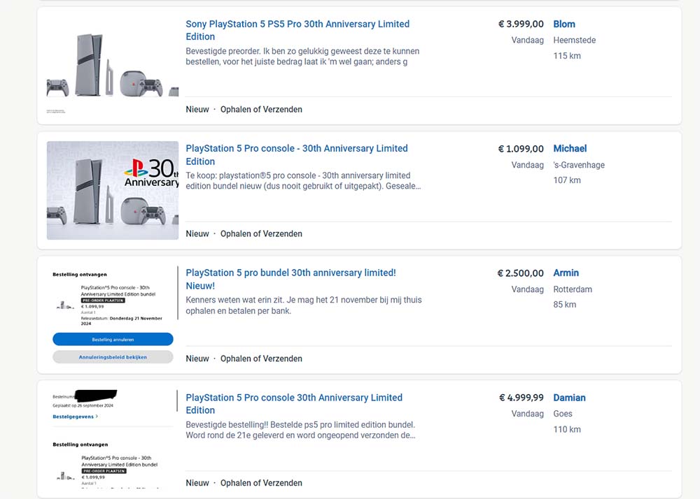 PS5 Pro Limited Edition Scalpers