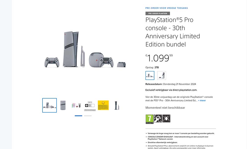 PS5 Pro Limited Edition Uitverkocht