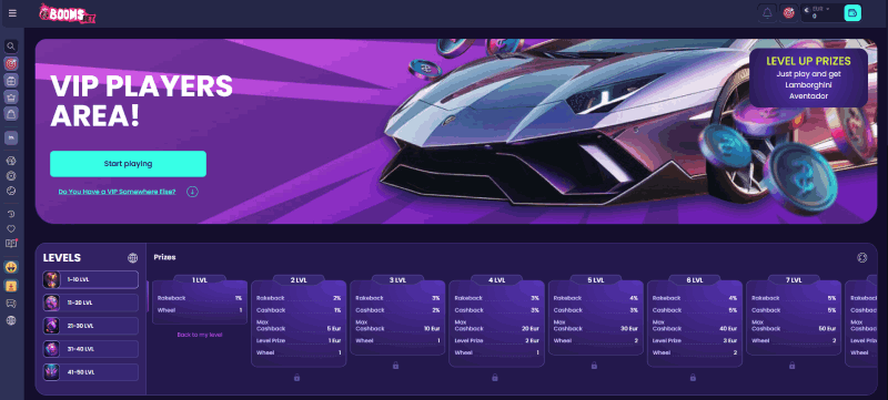 Booms.bet VIP-programma