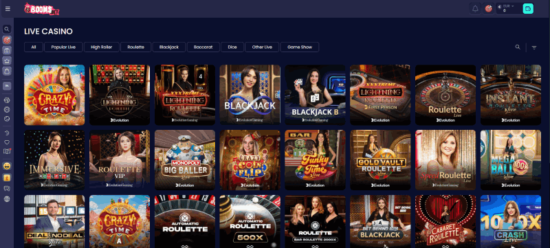 Casinospellen bij Booms.bet