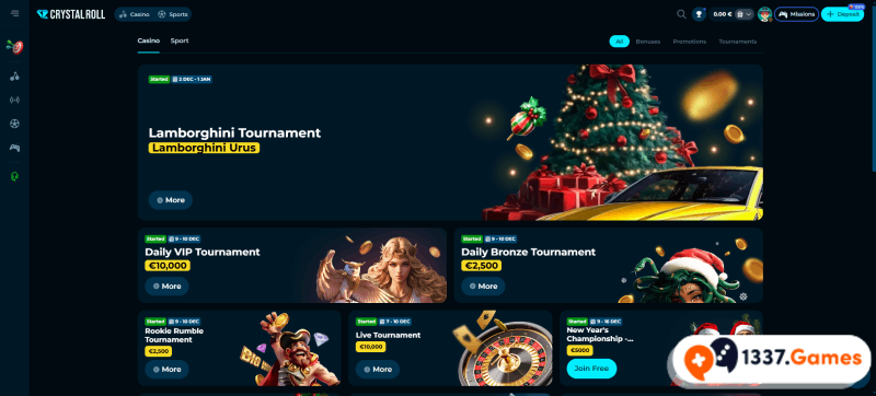 Bonussen en promoties bij CrystalRoll