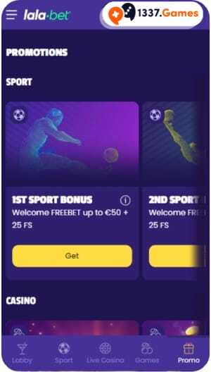 Mobiele welkomstbonus bij Lalabet