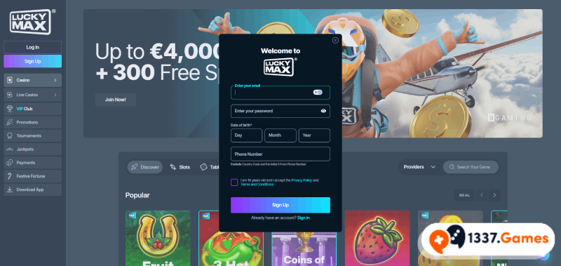 luckymax Registreer Je Account