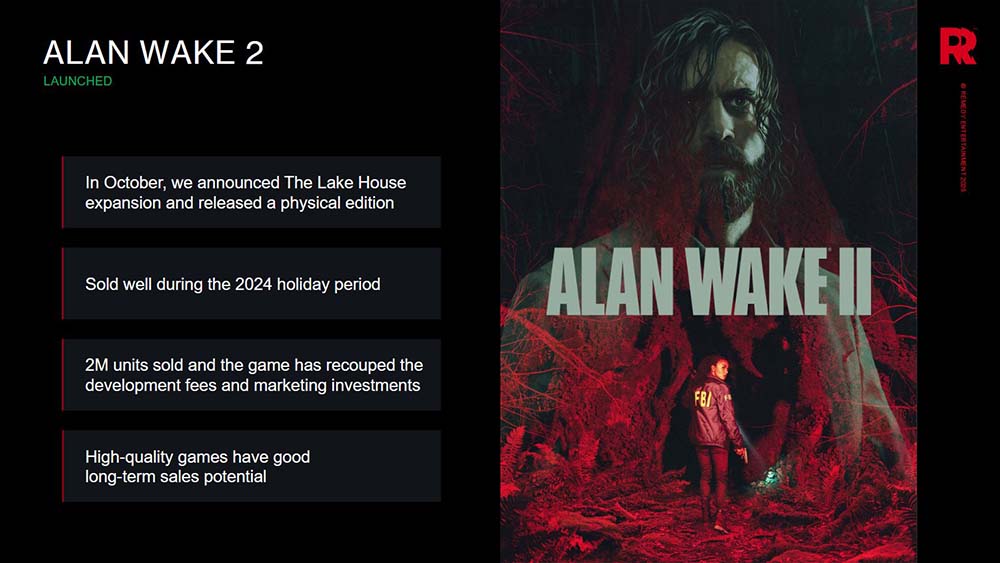 Alan Wake 2 Verkoopcijfers feb 2025