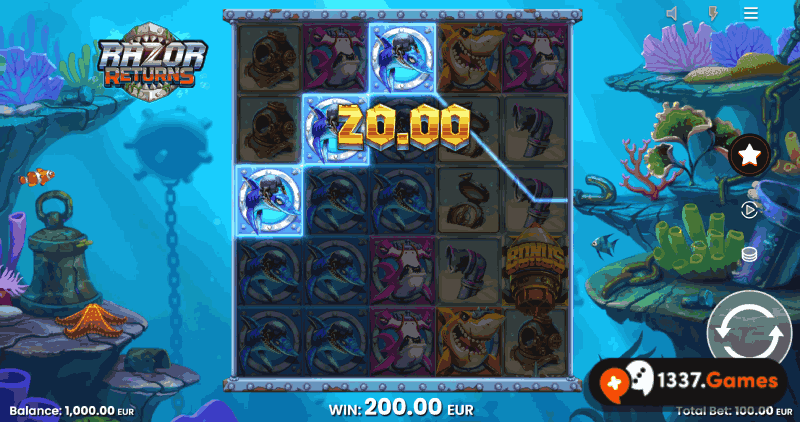 Razor Returns vind je met Bonus Buy in online casino.