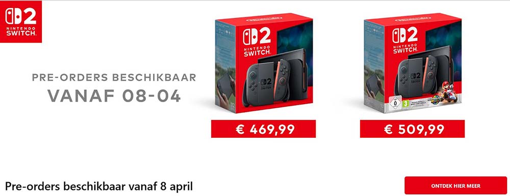 Switch 2 pre-orders Nederland