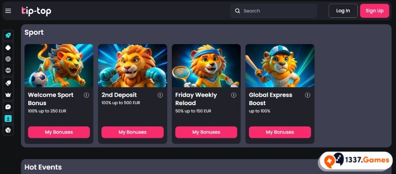 Tip Top bookmaker NL bonussen