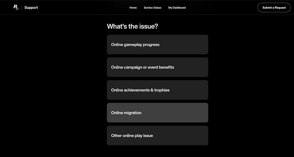 Red dead Support Page