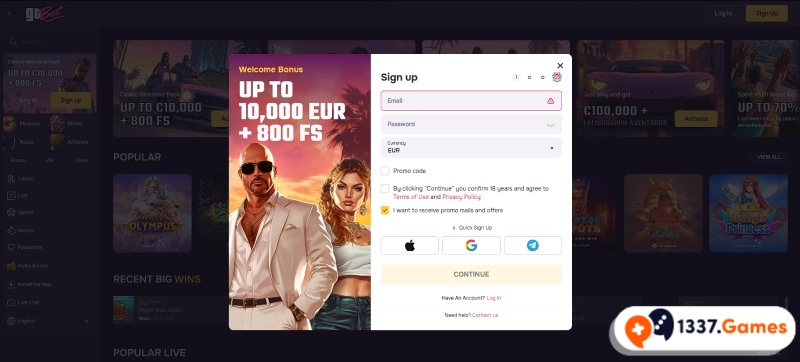 Registreer je bij een casino 5 euro deposit