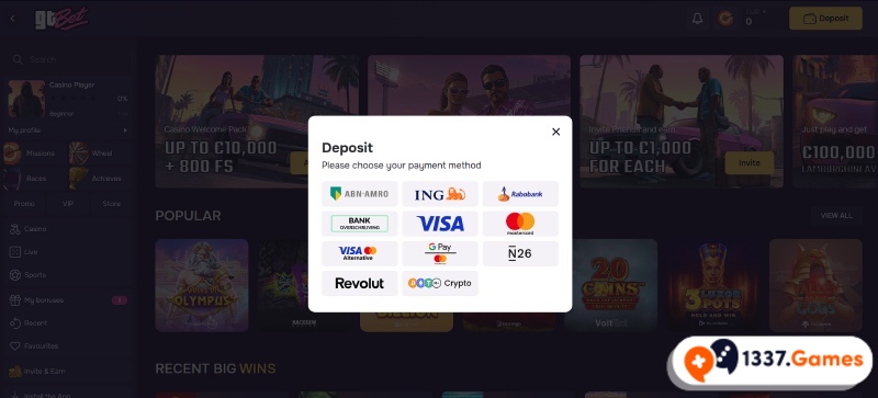 stort 5 euro bij het casino