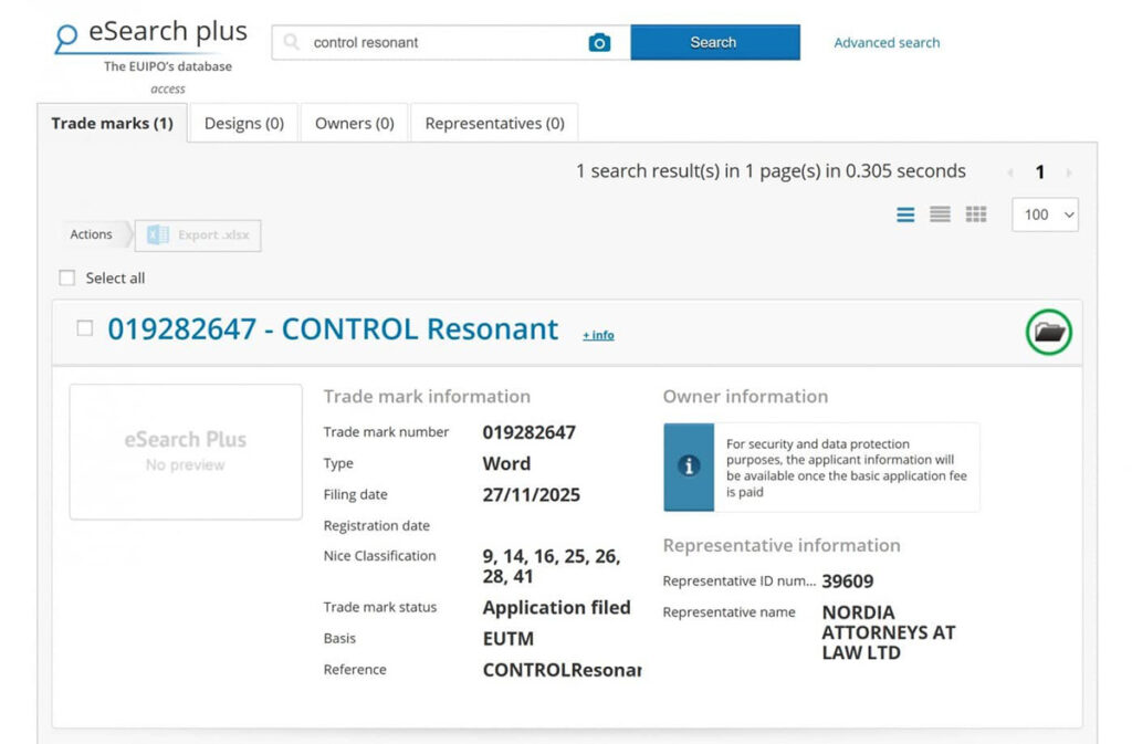 Control Resonant Handelsmerk